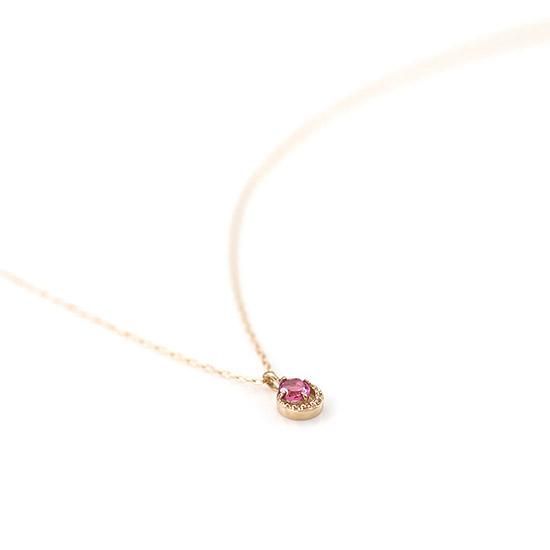 10月誕生石のアクセサリー K10PG ピンクトルマリンネックレス 10