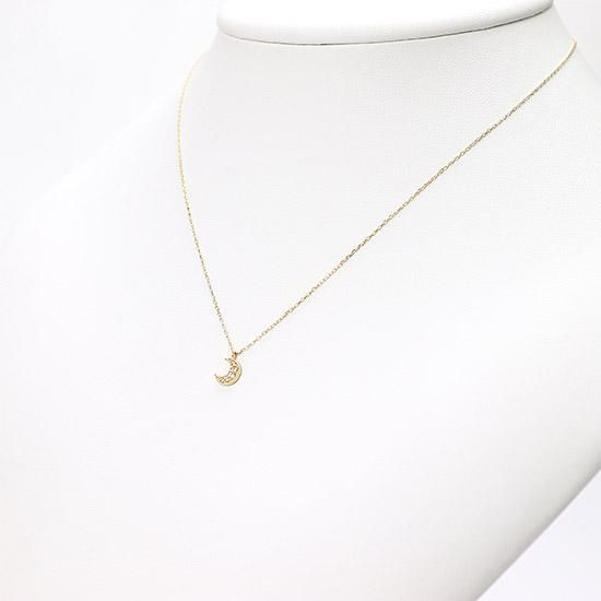 【八十吉 】TAKE-UP＊一粒ダイヤモンド三日月ネックレス＊K10YG＊ 楽天市場】ダイヤモンド 0.01ct ムーン 月 三日月 ネックレス