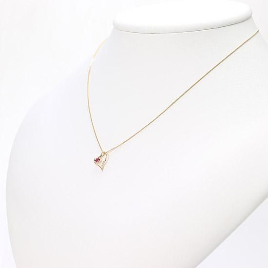 アクセサリーのプレゼント K18YG 7月の誕生石 ルビー＆ダイヤモンド