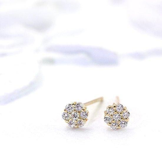 彼女へのプレゼント K18YG ダイヤモンド 4月の誕生石 ピアス 18金