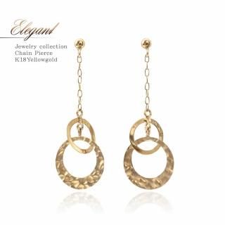 彼女へのプレゼント K18YG オープンリーフ ピアス 18金イエロー