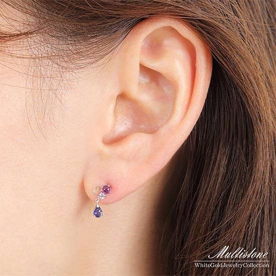 2月誕生石のアクセサリー K10WG アメジスト&タンザナイト 2月誕生石のアクセサリー K10WG アメジスト&タンザナイト
