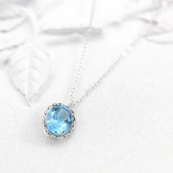 K18WG ブルートパーズ ネックレス 11.19CT