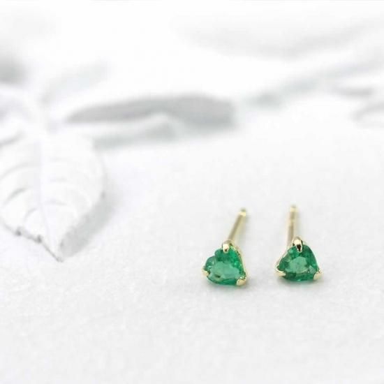 女性へのプレゼント K18YG エメラルド ピアス 18金イエロー