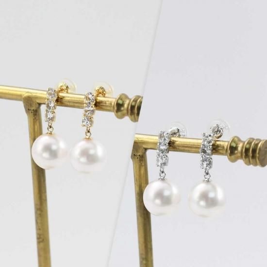 k18wgあこや真珠カラーサファイアピアス k18wgあこや真珠カラーサファイアピアス