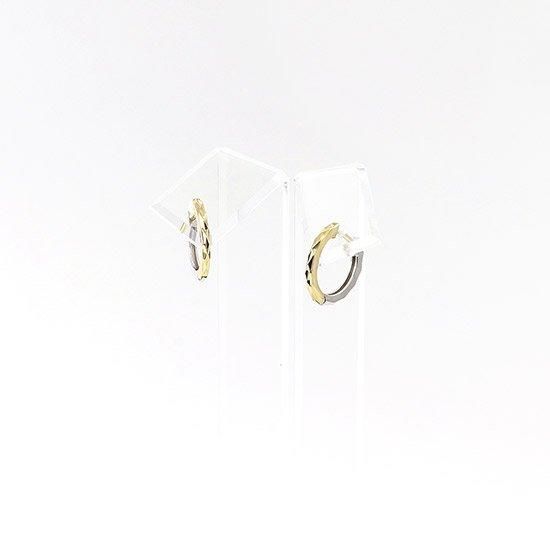 彼女へのプレゼント K18YG/WG リバーシブル フープピアス 18金イエロー