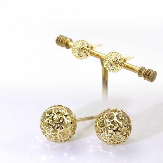 注目ショップ・ブランドのギフト 彼女へのプレゼント 18金イエロー ピアス 透かし柄 K18YG アクセサリー