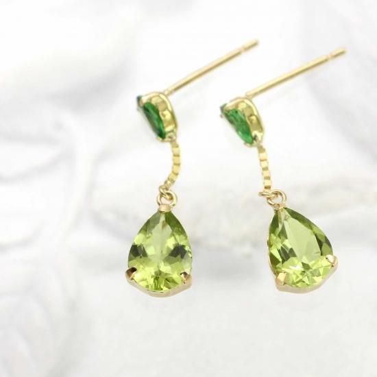 楽天市場】18金 ピアス ペリドット グリーンガーネット 18k K18
