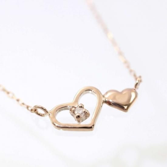4℃☆k10 オープンハートダイヤモンドネックレス 4℃ ヨンドシー