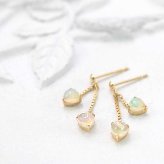 アクセサリーのプレゼント K18YG オパール 10月 誕生石 ハート アクセサリーのプレゼント K18YG オパール 10月 誕生石 ハート