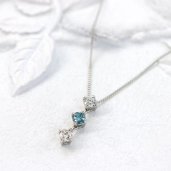 Pt950 ダイヤモンド ブルーダイヤモンド ネックレス プラチナ950 プレゼントにギフトジュエリー専門通販 Jewelry Rola ジュエリーローラ公式サイト