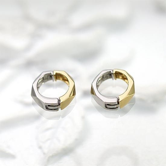彼女へのプレゼント K18YG/K14WG リバーシブル フープ