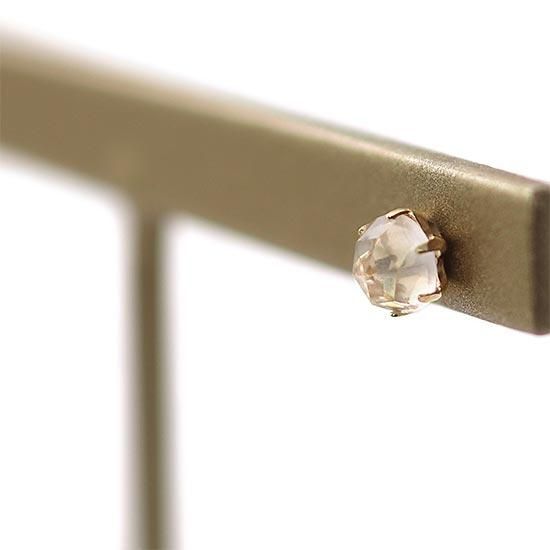 【超美品】k10YG 4℃ ローズクォーツピアス 両耳 10月誕生石 K10YG ローズクォーツ ピアス│Rose Quartz Pierced