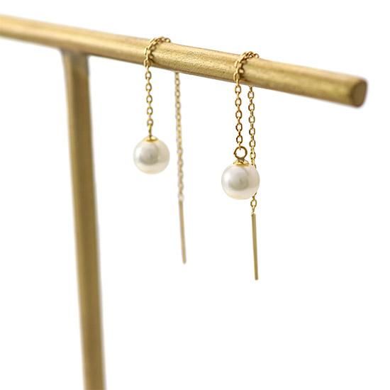 (M1031-1)K18YGゴールデンケシ，琥珀，花珠真珠アメリカンピアス M1031-1)K18YGゴールデンケシ，琥珀，花珠真珠アメリカンピアス M1031