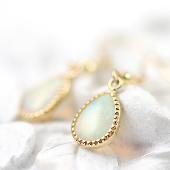 Jewelry Rola ハート型ピアス オパールK10YK ハートのピアス・ネックレス|贈り物にジュエリーローラ公式