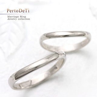 結婚指輪 PertoDeTi プラチナ ウェーブ(くぼみ) マリッジリング 【当日出荷：平日13時までのご注文】