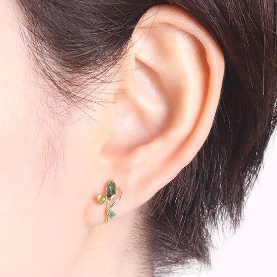 彼女へのプレゼント K10YG グリーンクォーツ＆ペリドット