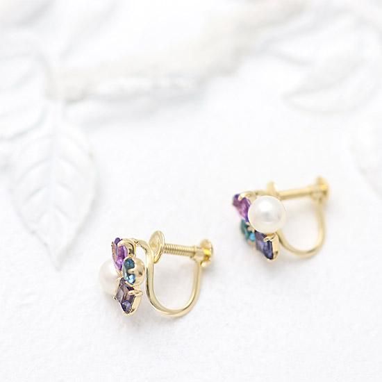 彼女へのプレゼント K10YG アメジスト＆アイオライト＆ロンドン