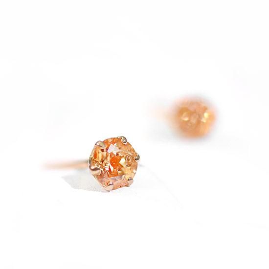 K18PGガーネットピアス　新品未使用品 1月誕生石のアクセサリー K18PG スぺサタイトガーネット 1月の