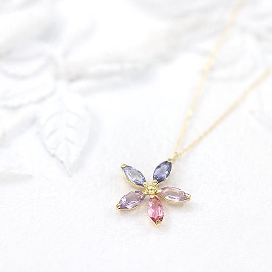 TOUS トウス マルチカラーストーン ネックレス K18イエロー