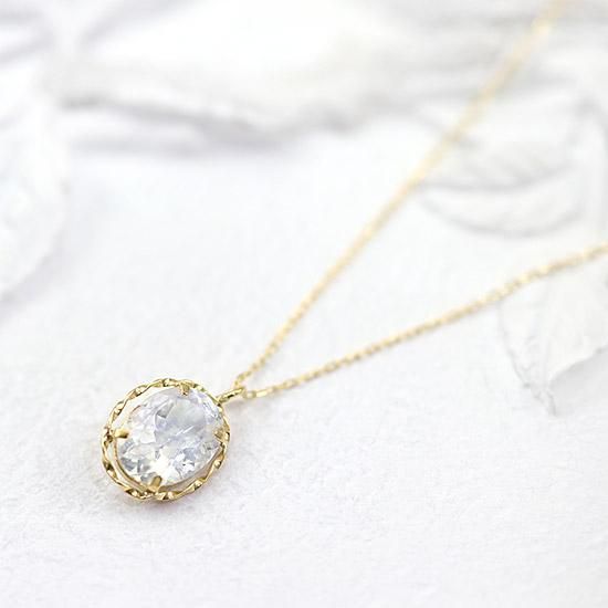 誕生日プレゼント K18YG ブルームーンストーン ネックレス 18金