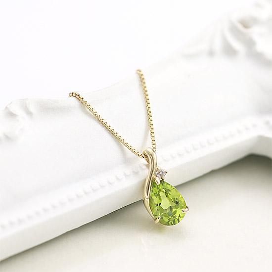 【一部予約!】 ネックレス ジュエリー プレート 10金イエロー ペリドット ペリドット