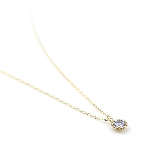 K10 イエローゴールド 12月誕生石 タンザナイトネックレス 管理