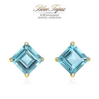ブルートパーズ ペア ピアス ヘキサグラム 一粒 11月の誕生石