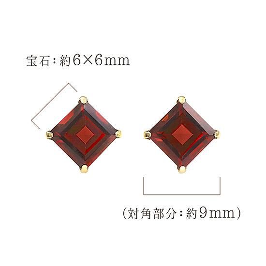 1月誕生石のアクセサリー K18YG ガーネット ひし形ピアス 1月の 1月誕生石のアクセサリー K18YG ガーネット ひし形ピアス 1月の