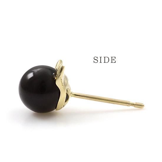 K10YG オニキス 猫ピアス プレゼントに【JEWELRY ROLA/ジュエリー