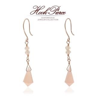 K10PG オレンジムーンストーン＆ジルコン ピアス【当日出荷(平日13時迄)/女性へのプレゼントに「ジュエリーローラ公式」】