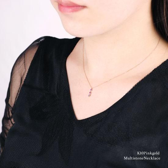 誕生日プレゼント K10PG ダイヤモンド＆アメジスト＆ロード