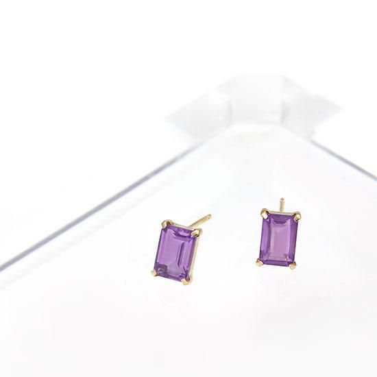 アクセサリーのプレゼント K18YG アメジスト ピアス 2月の誕生石