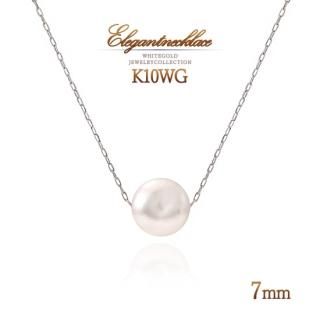 6月誕生石のプレゼント K10PG アコヤ真珠 7mm ネックレス ギフト
