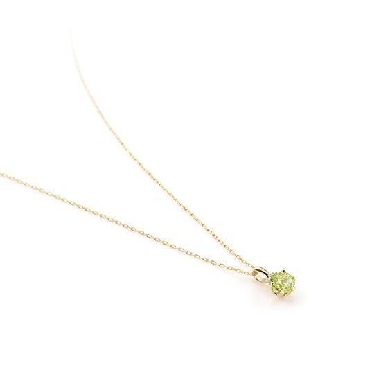 8月誕生石のアクセサリー K10YG ペリドット ネックレス 8月の