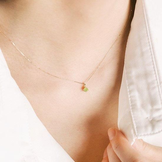 8月誕生石のアクセサリー K10YG ペリドット ネックレス 8月の 8月誕生石のアクセサリー K10YG ペリドット ネックレス 8月の