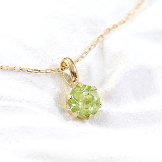 8月誕生石のアクセサリー K10YG ペリドット ネックレス 8月の 8月誕生石のアクセサリー K10YG ペリドット ネックレス 8月の