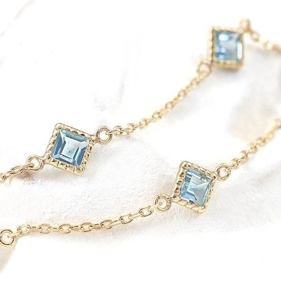 彼女へのプレゼント K10YG ブルートパーズ ブレスレット 10金
