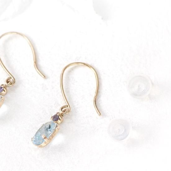 刻印有り　　青色石ピアス　　WG サファイア ダイヤモンドピアス SA 1.34ct D 0.88ct K18WG