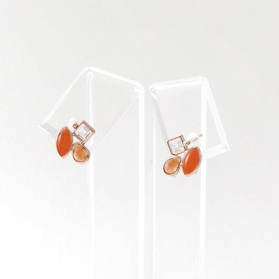 アクセサリーのプレゼント K10PG カーネリアン&シトリン