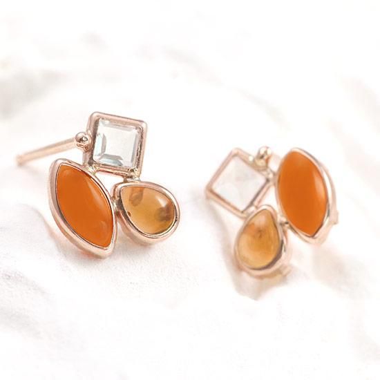 アクセサリーのプレゼント K10PG カーネリアン&シトリン アクセサリーのプレゼント K10PG カーネリアン&シトリン