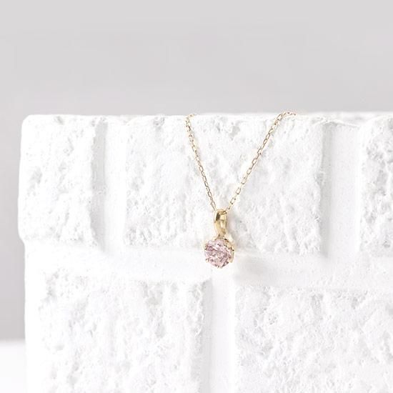4月誕生石のアクセサリー K10YG モルガナイト ネックレス 4月の