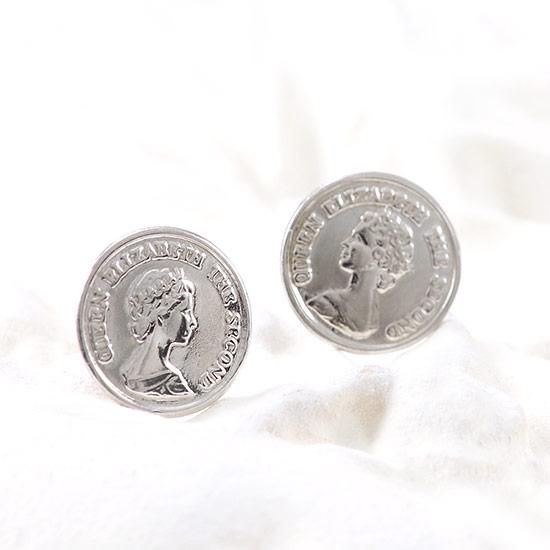 ジュエリー　Jewelry ROLA コイン　ピアス　K14WG 14金 アクセサリーのプレゼント K14WG コインモチーフ ピアス 14金