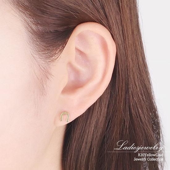 アクセサリーのプレゼント K10YG 馬蹄モチーフ ピアス 10金 アクセサリーのプレゼント K10YG 馬蹄モチーフ ピアス 10金