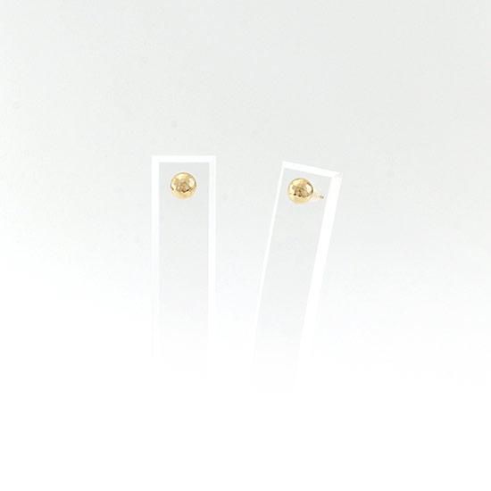 K18YG ルビー 8mm ミラーボール ピアス イエローゴールド
