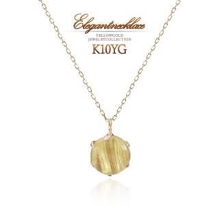○K10YG ルチレィテッドクォーツ ネックレス K10YG ルチルクォーツ