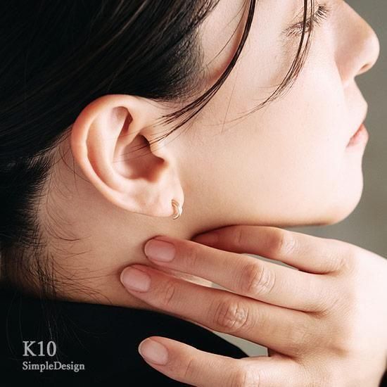 JEWEL ADDICT｜【K10RG】ダブルハーフフープピアス ローズ