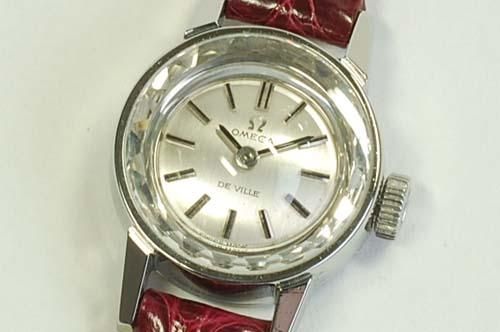 OMEGA 手巻き時計 silver925 カットガラス-