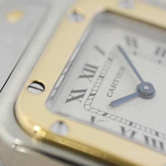 【美品】カルティエ サントスガルベSMクォーツ Cartier】【YG】【電池交換済】カルティエ『サントスガルベSM