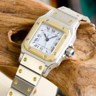 <img class='new_mark_img1' src='https://img.shop-pro.jp/img/new/icons47.gif' style='border:none;display:inline;margin:0px;padding:0px;width:auto;' />カルティエ Cartier｜サントスカレ SM ｜自動巻き・1970年代製｜レディースアンティーク時計